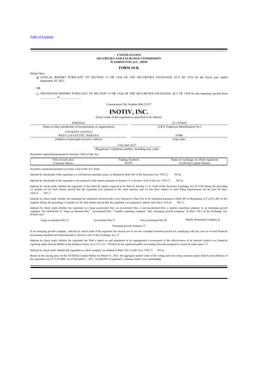 Thumbnail Inotiv 10-K Annual Report 2021