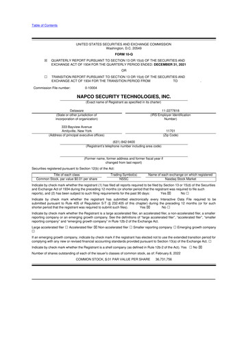 Thumbnail NAPCO Security Technologies 10-Q Quarterly Report FY2022 