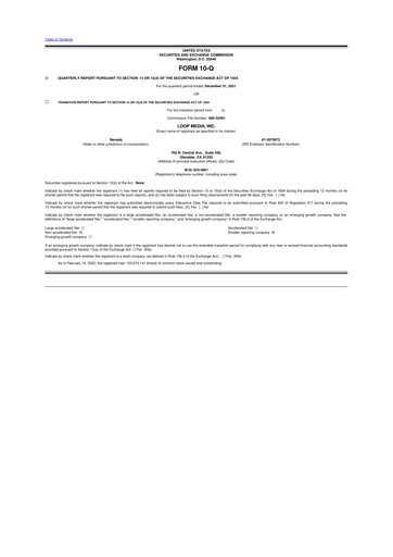 Thumbnail Loop Media 10-Q Quarterly Report FY2022 