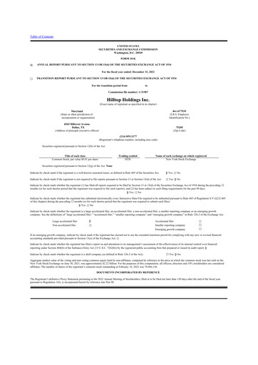 Thumbnail Hilltop Holdings 10-K Annual Report 2021