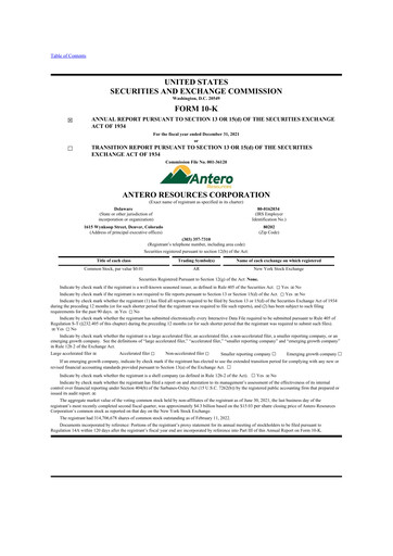 Thumbnail Antero Resources
 10-K Annual Report 2021