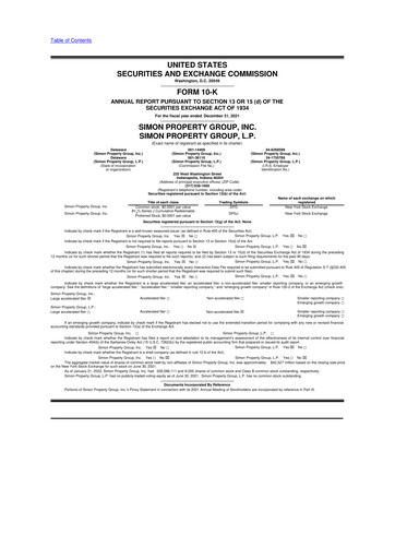 Thumbnail Simon Property Group 10-K Annual Report 
