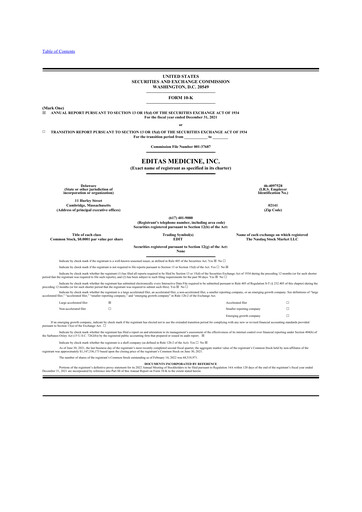 Thumbnail Editas Medicine
 10-K Annual Report 2021
