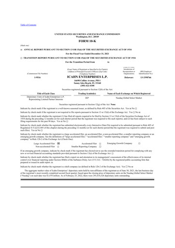 Thumbnail Icahn Enterprises
 10-K Annual Report 2021