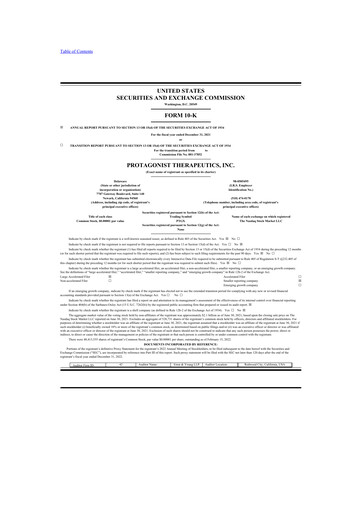 Thumbnail Protagonist Therapeutics
 10-K Annual Report 2021