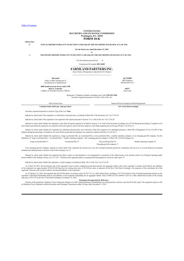 Thumbnail Farmland Partners
 10-K Annual Report 2021