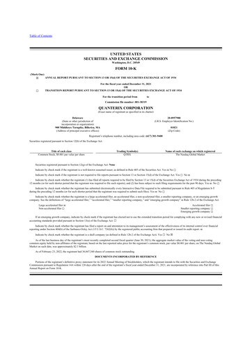 Thumbnail Quanterix 10-K Annual Report 2021