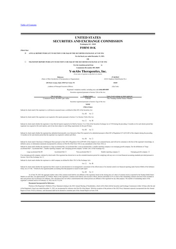 Thumbnail Y-mAbs Therapeutics
 10-K Annual Report 2021