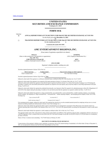 Thumbnail AMC Entertainment 10-K Annual Report 2021