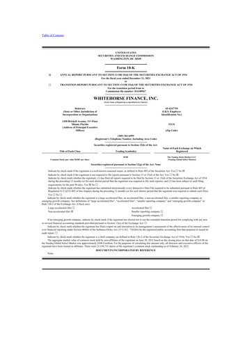 Thumbnail WhiteHorse Finance 10-K Annual Report 