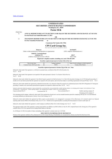 Thumbnail CPI Card Group 10-K Annual Report 2021