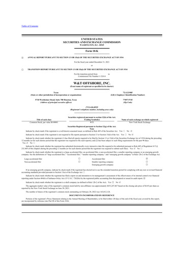 Thumbnail W&T Offshore 10-K Annual Report 2021