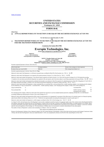 Thumbnail Everspin Technologies 10-K Annual Report 2021