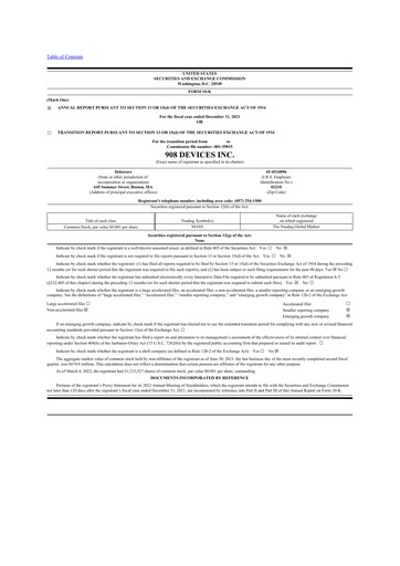 Thumbnail 908 Devices 10-K Annual Report 2021