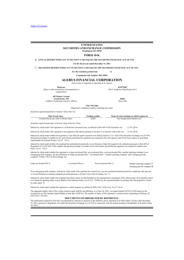 Thumbnail Alerus Financial 10-K Annual Report 2021