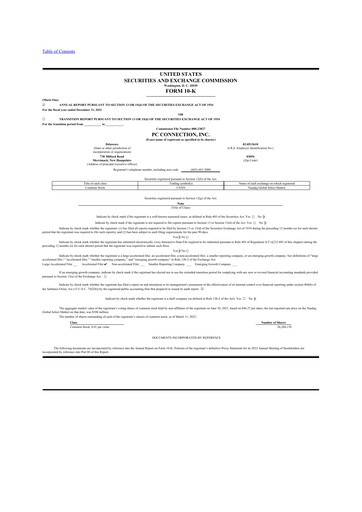 Miniature PC Connection
 10-K Rapport annuel 2021