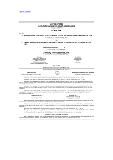 Thumbnail Century Therapeutics 10-K Annual Report 2021