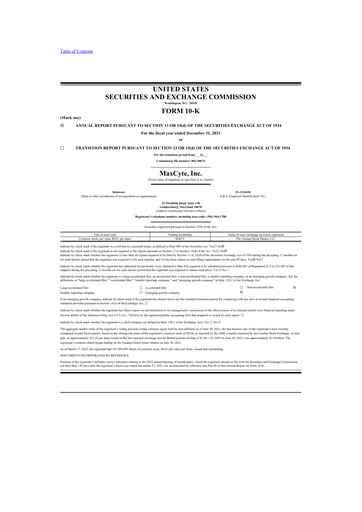 Miniature MaxCyte 10-K Rapport annuel 2021