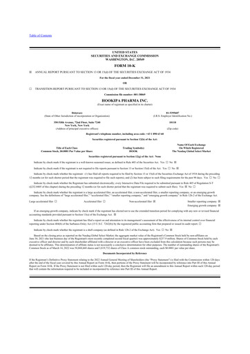 Thumbnail HOOKIPA Pharma 10-K Annual Report 2021