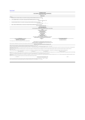 Vorschaubild Galapagos NV 20-F Jahresbericht 2021
