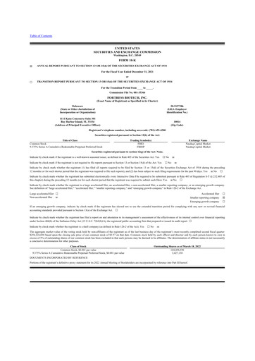 Vorschaubild Fortress Biotech
 10-K Jahresbericht 2021