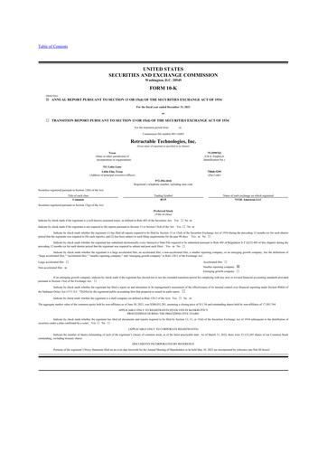 Thumbnail Retractable Technologies 10-K Annual Report 2021