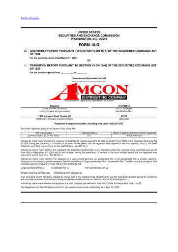Vorschaubild AMCON Distributing Company 10-Q Quartalsbericht 2022 