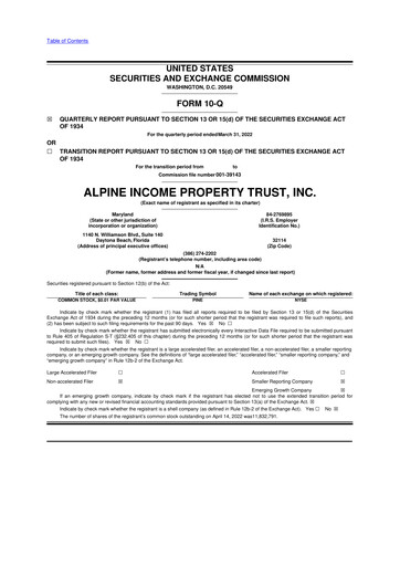 Thumbnail Alpine Income Property Trust 10-Q Quarterly Report FY2022 