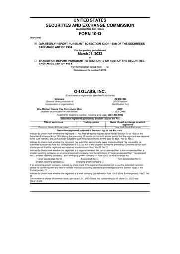 Thumbnail O-I Glass
 10-Q Quarterly Report FY2022 