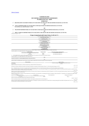 Thumbnail Grupo Aeroportuario Centro Norte
 20-F Annual Report 