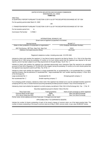 Vorschaubild International Seaways 10-Q Quartalsbericht 2022 