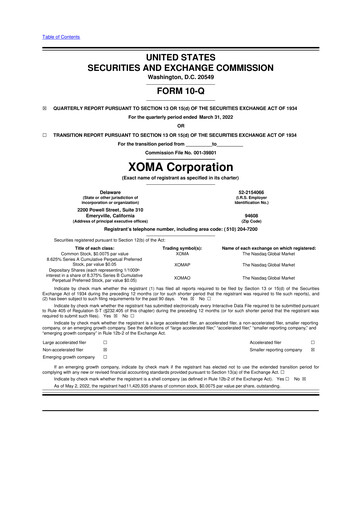 Thumbnail XOMA Royalty 10-Q Quarterly Report FY2022 
