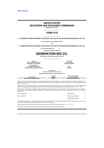 Thumbnail Generation Bio
 10-Q Quarterly Report FY2022 