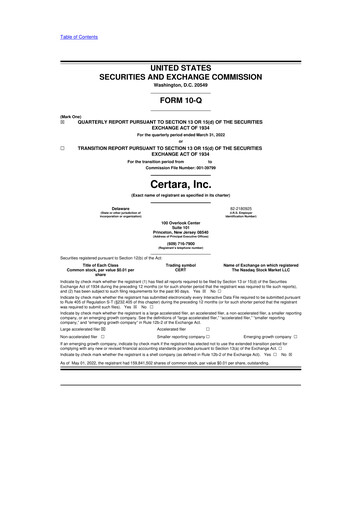 Vorschaubild Certara 10-Q Quartalsbericht 2022 