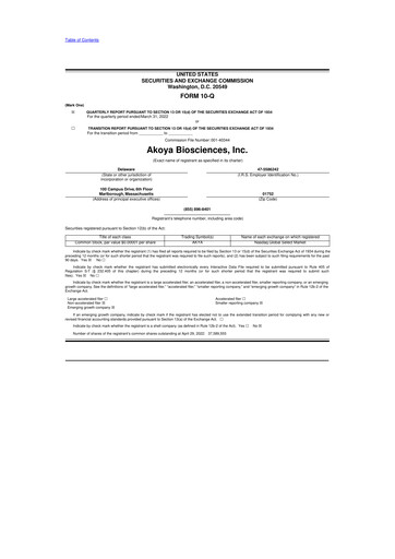 Thumbnail Akoya Biosciences 10-Q Quarterly Report FY2022 