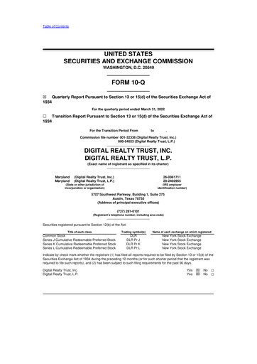 Vorschaubild Digital Realty 10-Q Quartalsbericht  