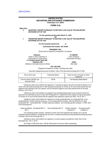 Thumbnail Verastem Oncology
 10-Q Quarterly Report FY2022 