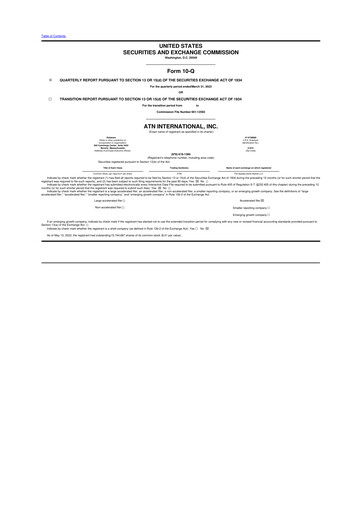 Thumbnail ATN International 10-Q Quarterly Report FY2022 