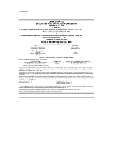 Thumbnail Exela Technologies
 10-Q Quarterly Report FY2022 