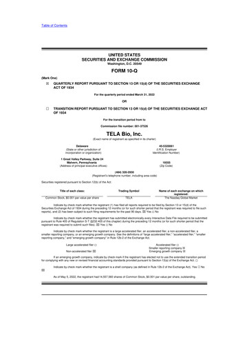 Thumbnail TELA Bio 10-Q Quarterly Report FY2022 