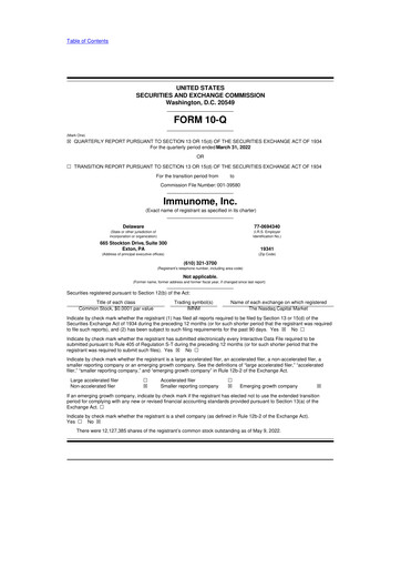 Thumbnail Immunome 10-Q Quarterly Report FY2022 