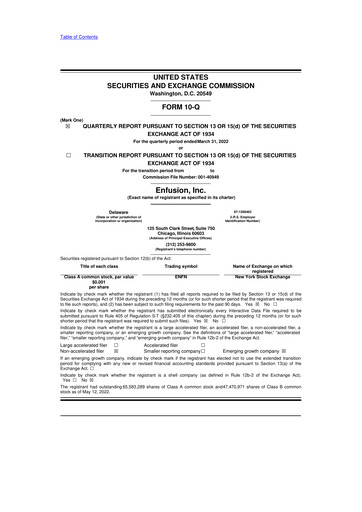 Thumbnail Enfusion 10-Q Quarterly Report FY2022 