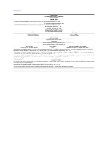 Thumbnail Mullen Automotive 10-Q Quarterly Report FY2022 