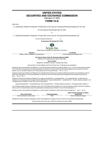 Thumbnail Argan 10-Q Quarterly Report FY2023 