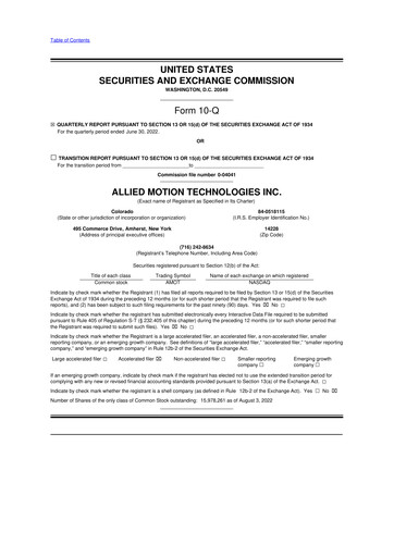 Thumbnail Allient 10-Q Quarterly Report FY2022 