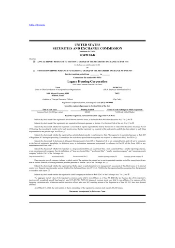 Thumbnail Legacy Housing Corporation 10-K Annual Report 2021