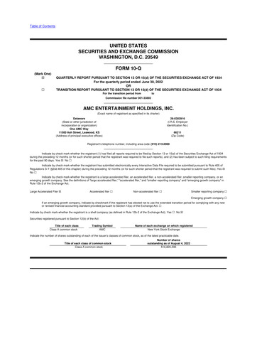 Thumbnail AMC Entertainment 10-Q Quarterly Report FY2022 