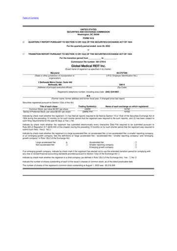 Vorschaubild Global Medical REIT
 10-Q Quartalsbericht 2022 