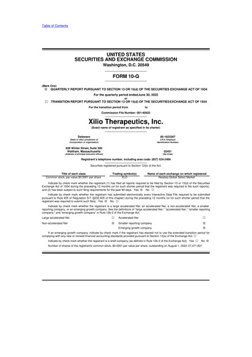 Thumbnail Xilio Therapeutics 10-Q Quarterly Report FY2022 