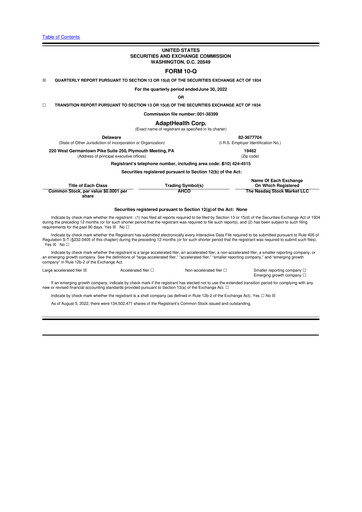 Thumbnail AdaptHealth 10-Q Quarterly Report FY2022 